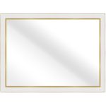 Lumina contemporary white mirror with gold trim